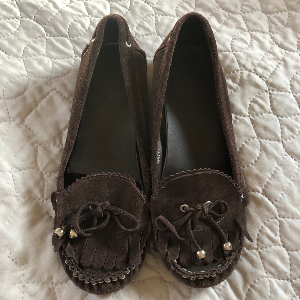 NYLA brown suede moccasins